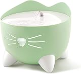 Catit PIXI Drinking Water Fountain for Cats Green Triple Action Filter LED