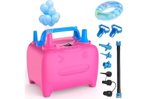 OWill Balloon Pump Electric, Multipurpose Balloon Inflator Electric Air Pump, Portable Dual Nozzle Balloons Air Pump Electric 600W Blow Machine for Party Decoration