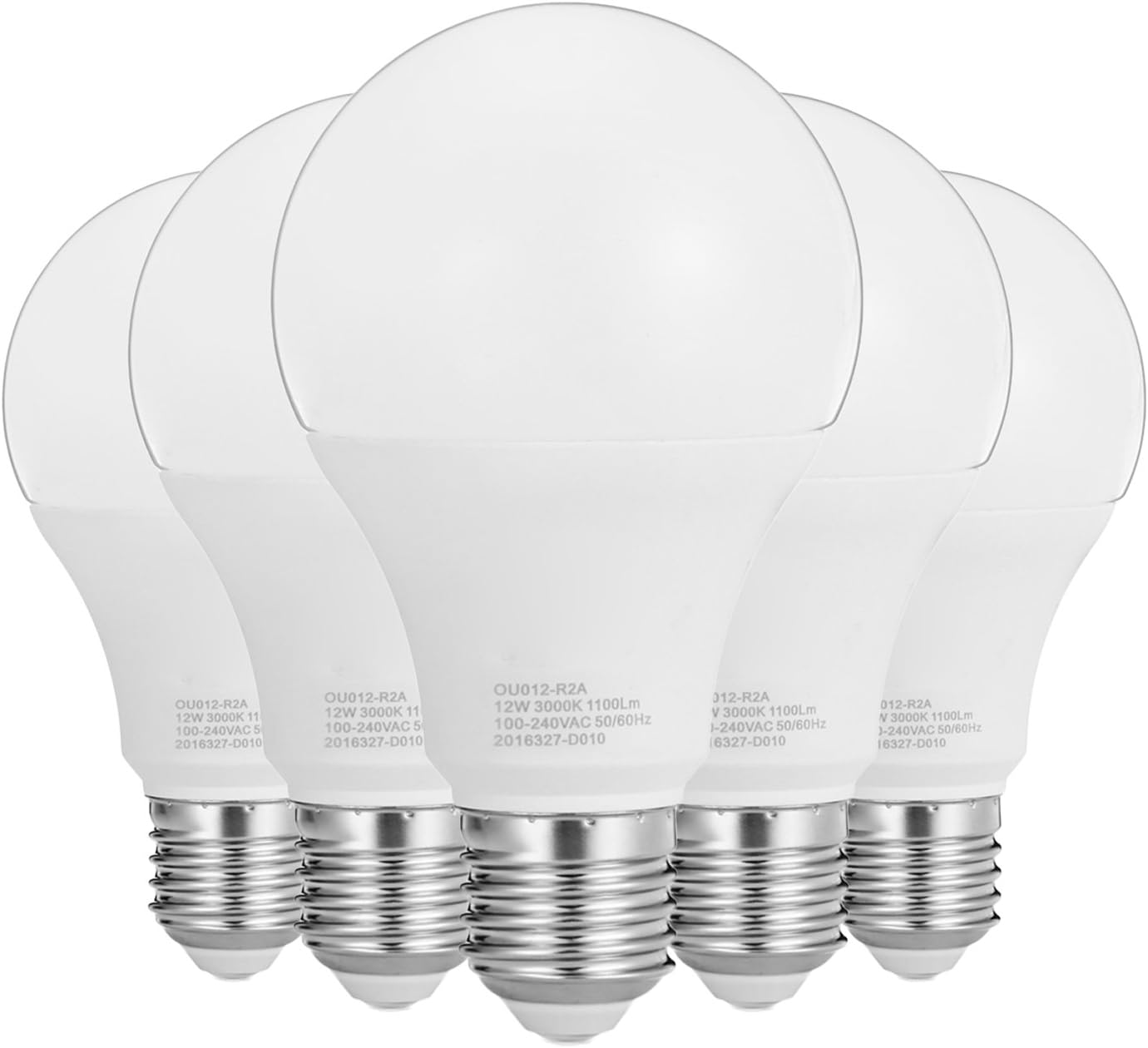 Yongjiadian Energy Saving lamp E26/E27 Non-Dimmable LED Bulb 40LED 2835SMD 12W (110W Halogen Equivalent) Suitable for Home Lighting AC 100-240V (5 Pack) (Size : Cold White)
