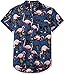 BROOKLYN ATHLETICS Men's Hawaiian Aloha Shirt Vintage Casual Button Down Tee
