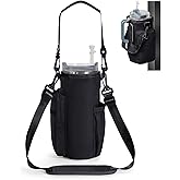 sportsnew Magnetic Gym Bag for Women Men, Water Bottle Carrier Holder with Strap & Phone Pockets for 40oz Tumbler with Handle, 4 Built-in Magnets Small Gym Bag for Sports, Workout, Fitness, Walking
