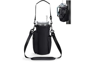 sportsnew Magnetic Gym Bag for Women Men, Water Bottle Carrier Holder with Strap & Phone Pockets for 40oz Tumbler with Handle, 4 Built-in Magnets Small Gym Bag for Sports, Workout, Fitness, Walking