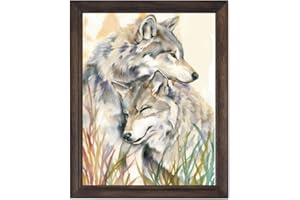 FREEBLOSS 11CT Cross Stitch Kits Wolves Stamped Full Range of Embroidery Starter Kits for Beginners Cross Stitch Wall Paintin