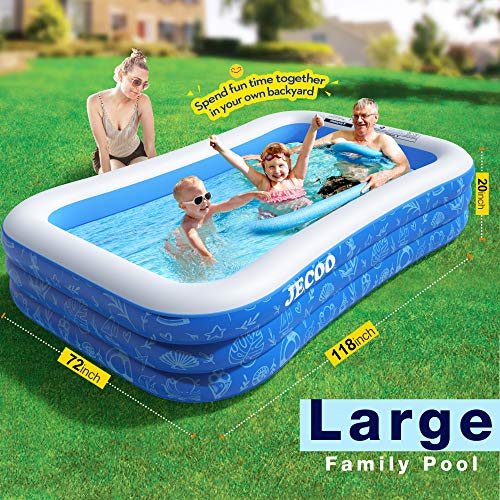 Inflatable Swimming Pool,118" X 72" X 22" Full-Size Family Blow Up Kiddie Pool for Kids, Adults,Toddlers,Garden, Outdoor with Backyard Summer Swim Center for Ages 3+ - Image 3