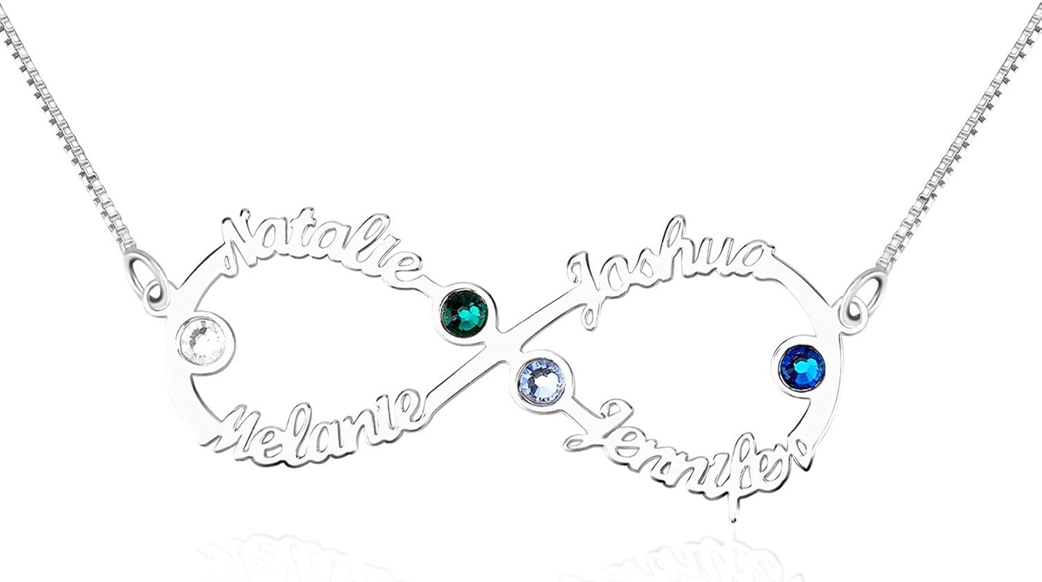 Godmoy Sterling Silver Personalised Infinity Love Necklace for Friends