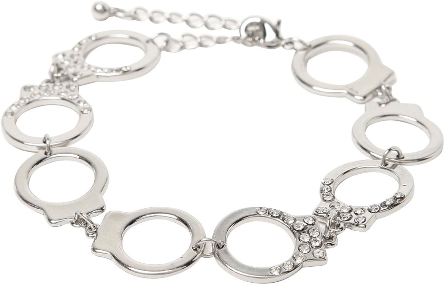 Silver And Rhinestone Handcuff Bracelet Jewelry