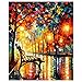 Kisstaker DIY 5D Diamond Sticker Cross Stitch Painting Kits Arts Crafts Rainy Night 42x50cm(16.5x19.5
