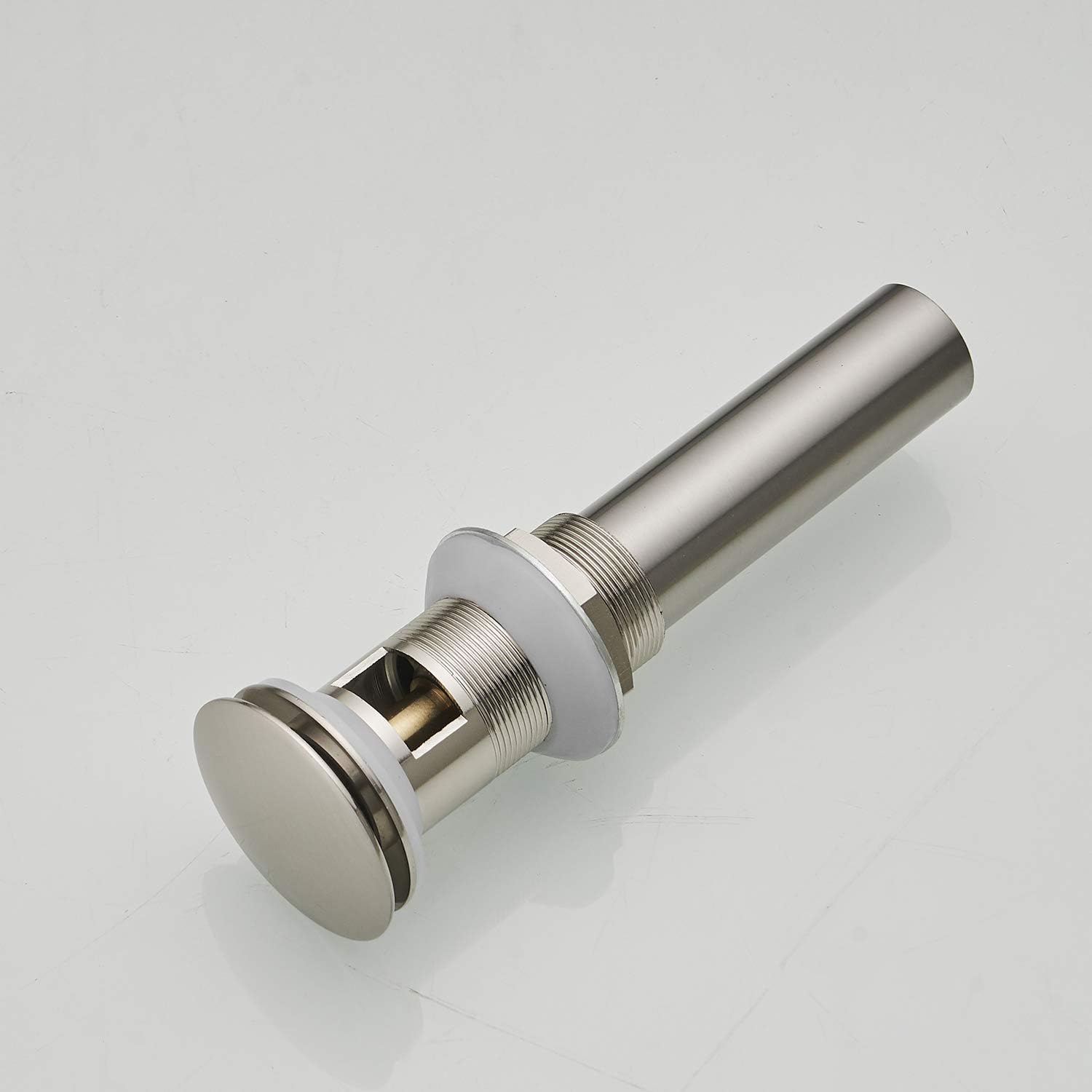 Greenspring Bathroom Sink Drain with Overflow Bathroom Faucet Vanity Sink Drain Stopper with Overflow Brushed Nickel Fits Bathroom Standard Sink Hole 1-1/2" to 1-3/4": Home & Kitchen