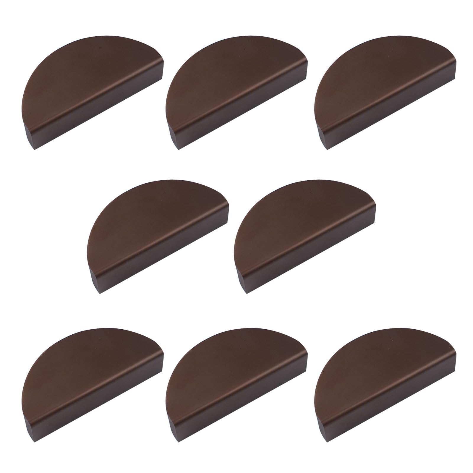 INCREWAY 8PCS Half Moon Drawer Pulls Aluminum Alloy Cabinet Pulls Semicircle Knobs Decorative Door Knobs (Coffee)