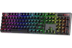 Redragon K556 PRO Upgraded Wireless RGB Gaming Keyboard, BT/2.4Ghz Tri-Mode Aluminum Mechanical Keyboard w/No-Lag Connection, Hot-Swap Linear Quiet Red Switch