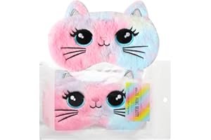 Royal Hong Beauty Cute Plush Sleep Mask Kids, Girls Sleep Mask, Kids Sleep Mask in Travel & Nap, Sleep Mask for Kids & for Women, Sleep Mask Kid, Kids Eye Mask, Soft Blindfold-Big Eye Cat/Gradient