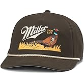 AMERICAN NEEDLE Miller High Life Beer Canvas Cappy Adjustable Snapback Baseball Trucker Hat (23005A-MHL-ARMY)