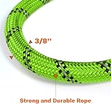 Taglory Rope Dog Lead with Padded Handle 1.0 cm Reflective Green 1.2 m view 3