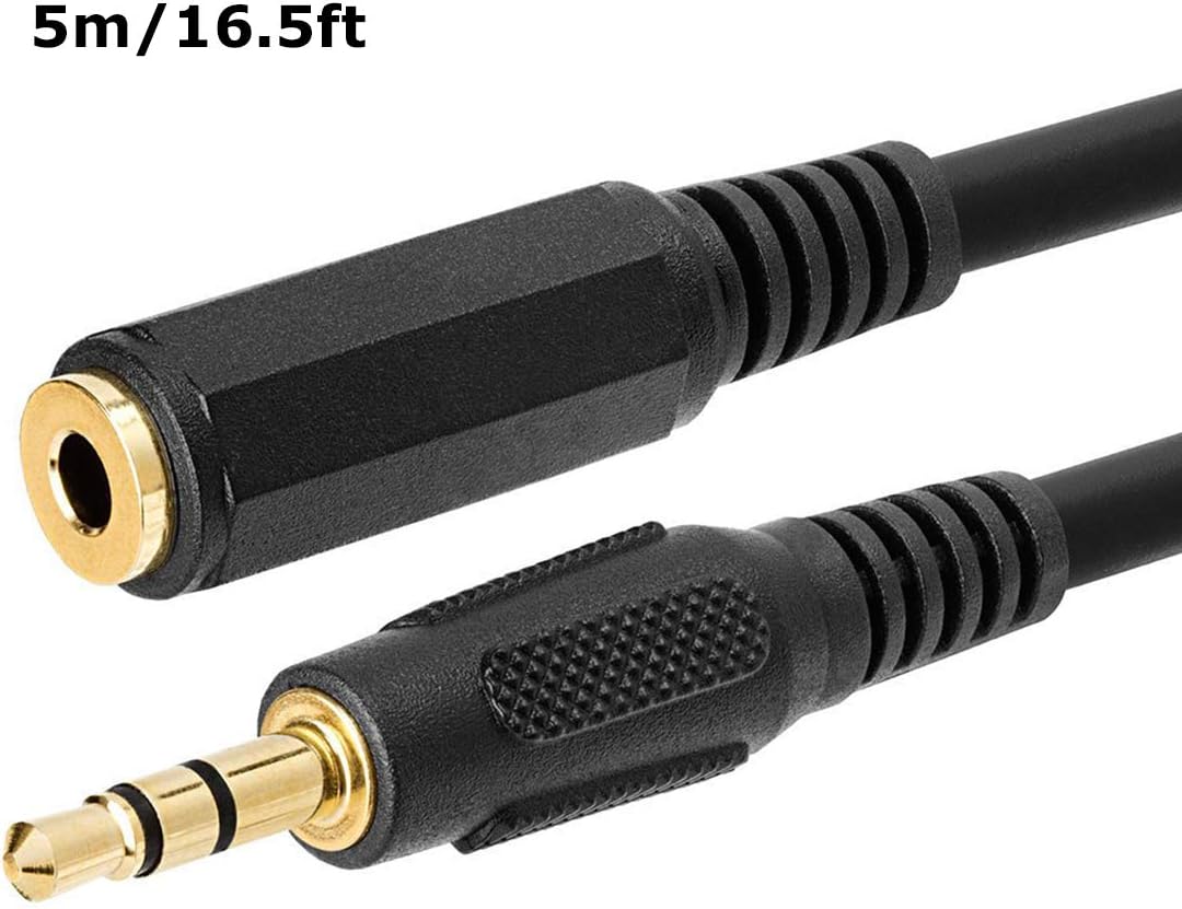 3.5mm Stereo Headphone Jack Extension Cable Lead 5m/16.5ft