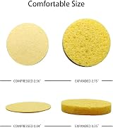 Greenet Facial Sponges 60 Ct White Beige Cellulose Exfoliation Cleansing view 3