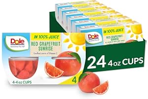 Dole Fruit Bowls Red Grapefruit Sunrise in 100% Juice, Gluten Free Healthy Snack, 4 Oz, 24 Total Cups