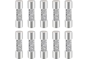 Baomain 10-Pack gPV Solar PV Fuse 15A 1000V DC, 10x38mm, 33kA Breaking Capacity, CE Listed for Photovoltaic Systems, Combiner Boxes (15 Amp.)