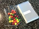 UNIQUEPACKING 100 Pcs 3x5 (O) Clear Flat Cello Cellophane Bags Good for Candies Cookie Treat