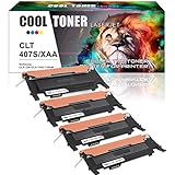 Cool Toner Compatible CLT-K407S Toner Cartridge For Printer Samsung CLT-K407S CLTK407S CLT-C407S CLT-Y407S CLT-407S Toner Cartridge for Samsung CLX-3185FW CLP-320 CLP-325W Toner,4 pack