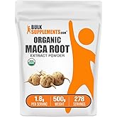 BulkSupplements.com Organic Maca Root Extract Powder - Organic Maca Powder, Nutritional Supplement - Vegan & Gluten Free, 1.8g of per Serving, 500g (1.1 lbs) (Pack of 1)