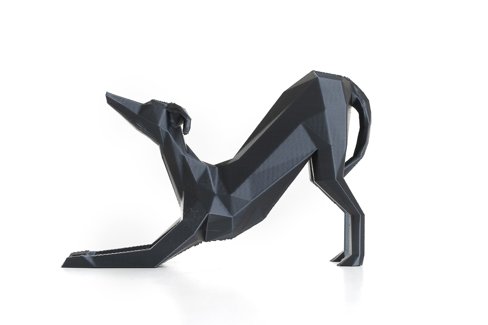 3D Printed Sighthound Sculpture - Whippet/Greyhound - Lightweight Ornament, (Black)