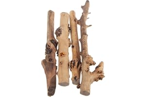 emours Reptile Décor Natural Forest Branch Terrarium Wood Aquarium Ornament (0.8-1.6inch（Pack of 4）)