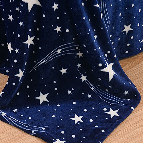 BeautyShe Fleece Blanket,Plush Soft Micro Throw Rugs for Lap, 39.4x27.6 inches Couch Sofa Bed Throw Rug for Kids Adult Men Women (Dark Blue, S) - Thumbnail 4