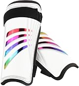 lvzhen Football Shin Pads Kids Non Slip Double Adjustable Straps Glitter Rainbow view 7