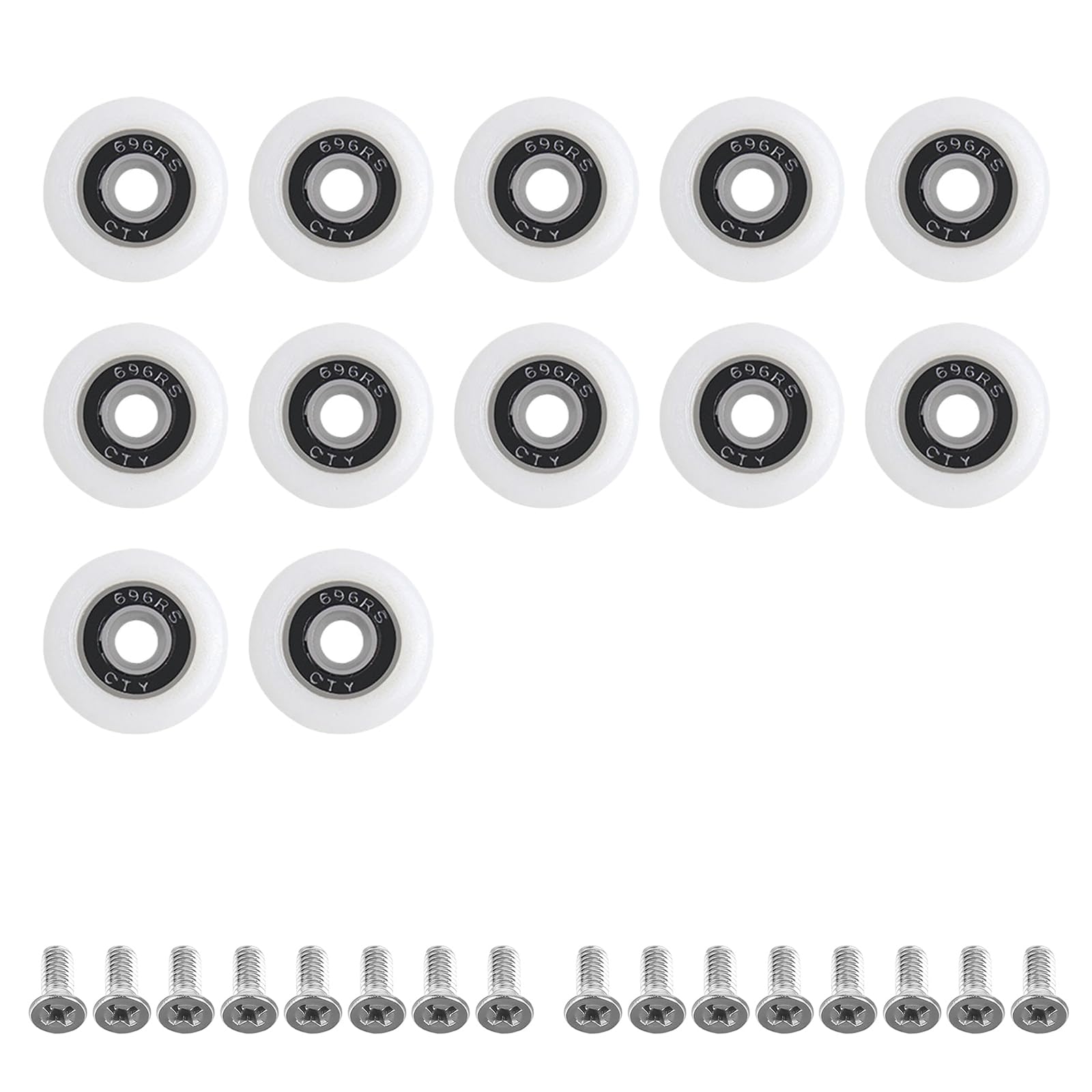 12 Kit Shower Doors Pulley with Screws,Curved Shower Doors Pulley,20mm Shower Door Wheels,Bathroom Door Wheels Replacement for Bathroom,Hotel