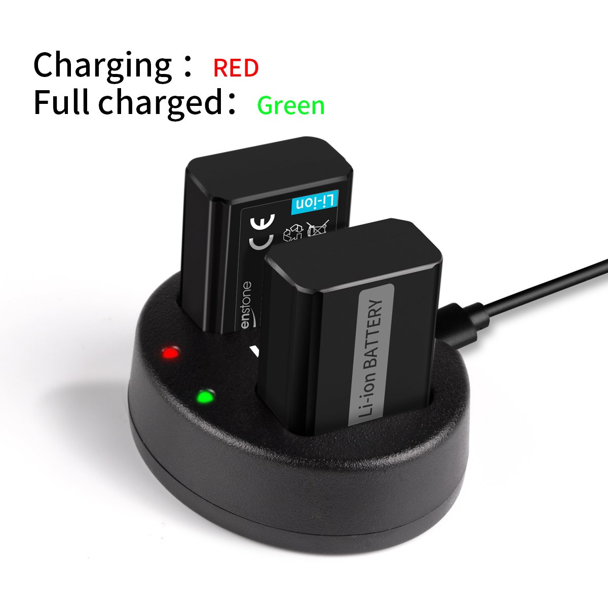 NP FW50 keenstone Camera Battery (2-Pack) and Rapid Dual Charger for Sony NEX 3/5/7 series, SLT-A series, Alpha series (Micro USB Input Charger, 1100mAh, Air Dust Blower Included)