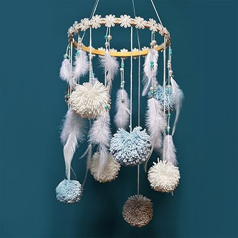 Gj Ff Night Light Battery Operated Wind Chimes Lamp Wool Ball