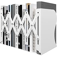 PUNCIA Adjustable Desktop Bookends Expandable Metal Book File Holder Organizer - Compact Storage Bookshelf for Students Kids