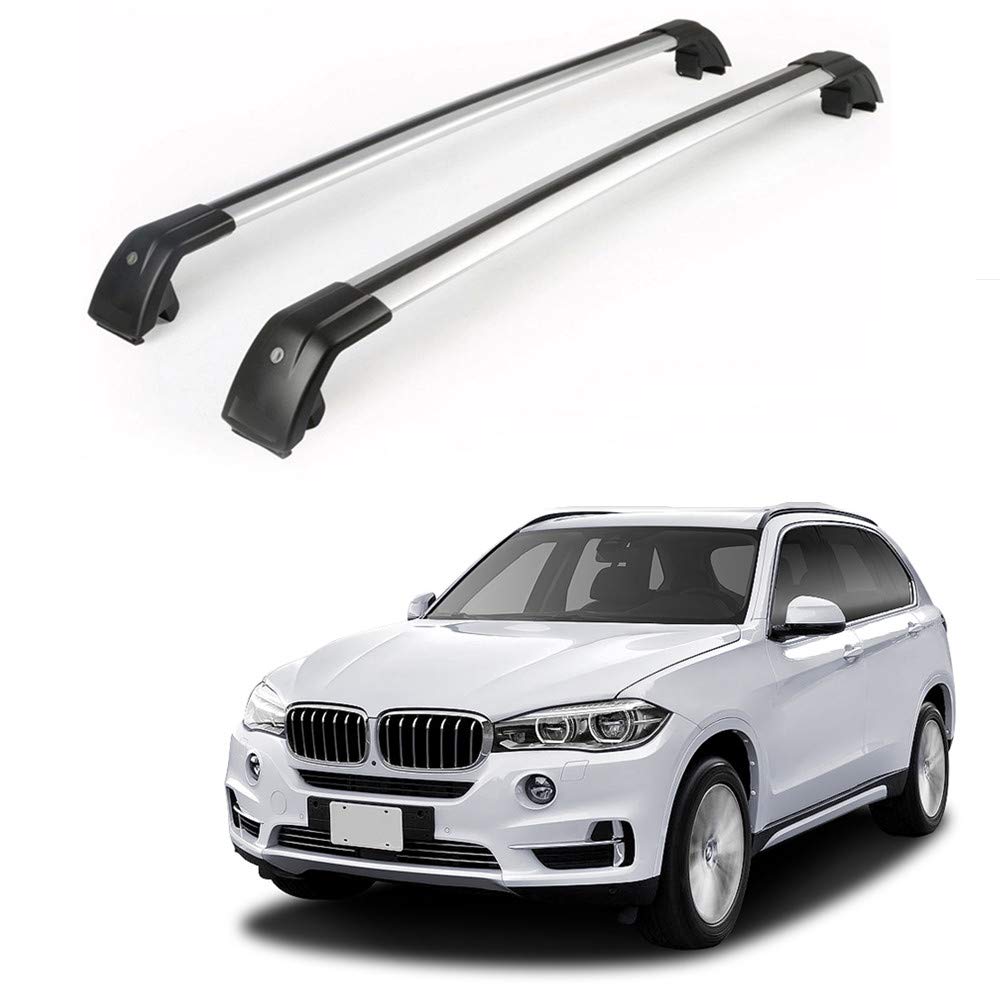 MotorFansClub Roof Racks Crossbars for BMW X5 F15 2014-2018 Lockable Baggage Luggage Racks Roof Rail Cross Bar (2 PCS)