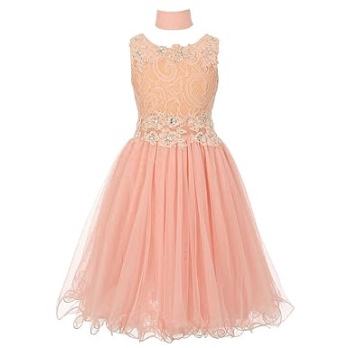 peach little girl dresses
