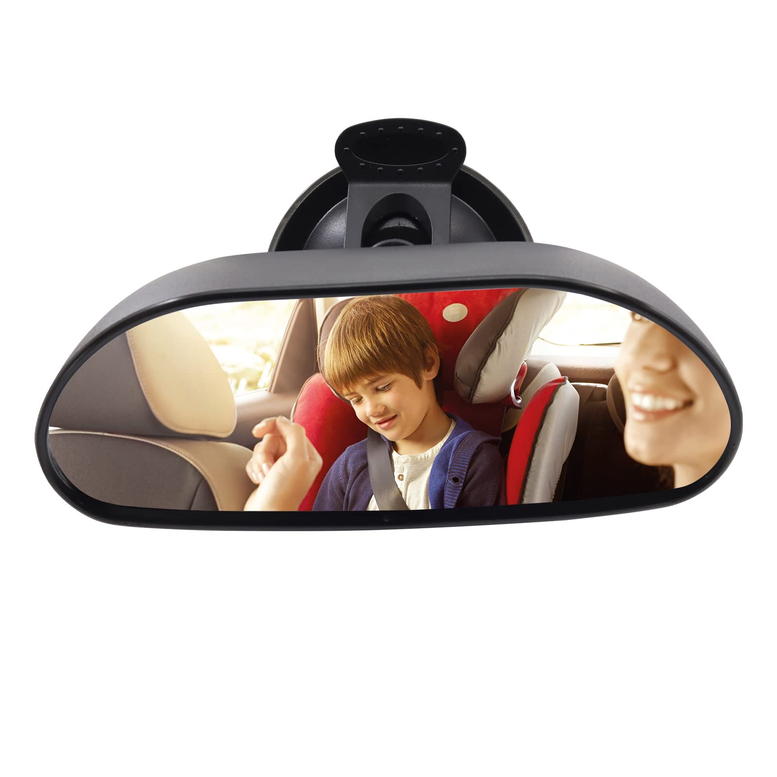Biqing 1PC Baby Mirror for Car,Adjustable Interior Rearview Mirror Baby Mirror Wide Angle Convex Mirror with Suction Cup for Viewing Rear Passengers(5.7 x 2.2 inch)