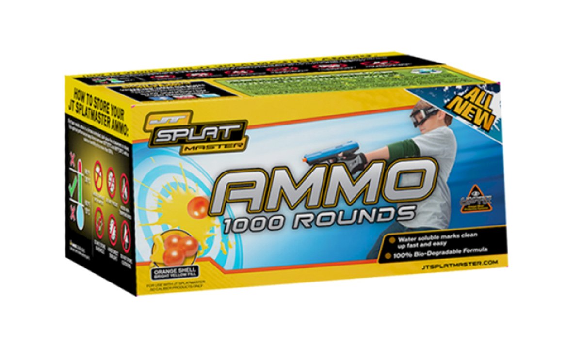 JT SplatMaster Paintball Ammo 1000 Count Yellow Jeff Bibb Pouches & Horns