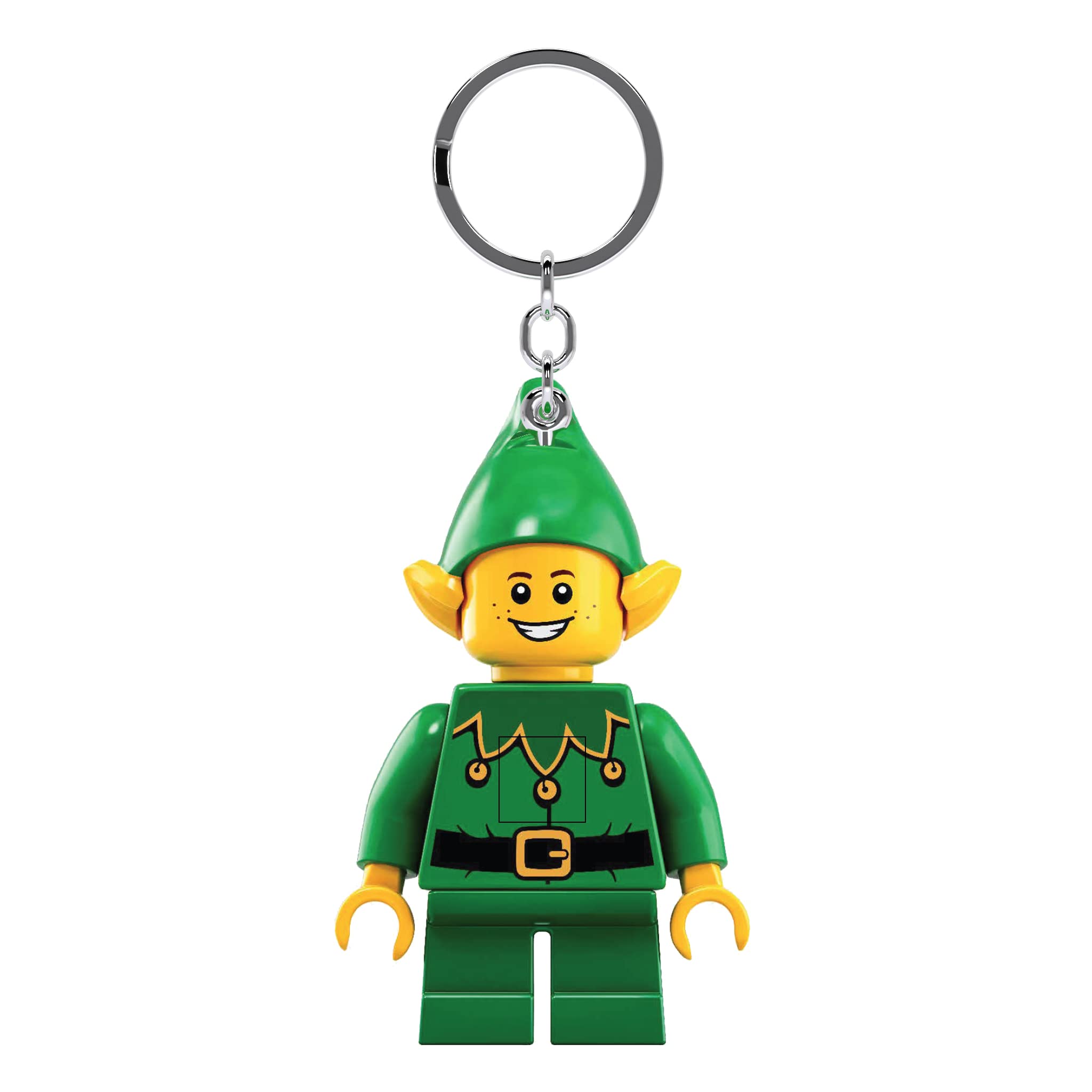 LEGO Minifigure Large 3 Inch Tall Figure Keychain Light - Holiday Elf (KE181H)
