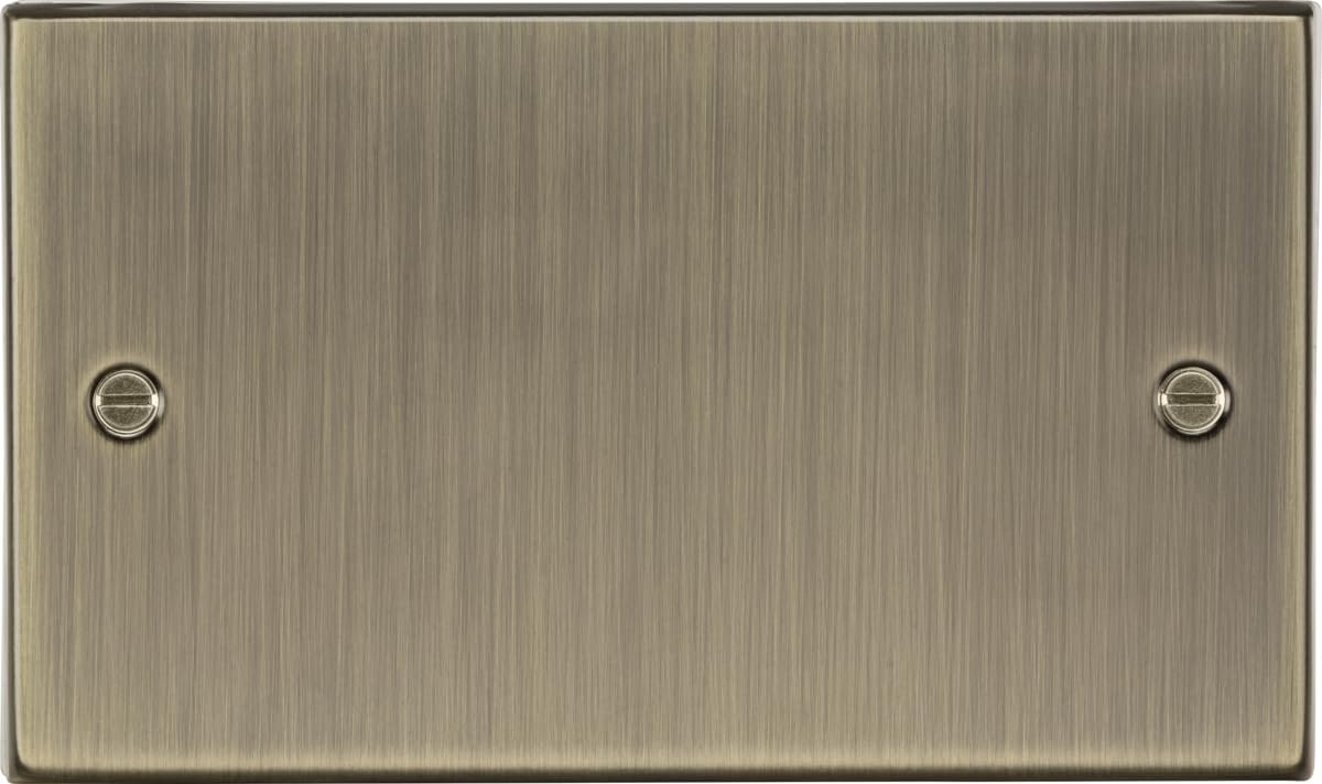 Knightsbridge 2G Blanking Plate - Square Edge Antique Brass