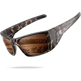 suoso Polarized Sports Sunglasses for Men, UV400 Wrap Around TR90 | Ideal for Fishing, Driving, Cycling, Running, Golf; Wide Temples; Polarized Lenses Reduce Glare; Scratch Resistant; Anti-Slip