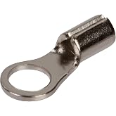 Morris Products High Temperature Ring Terminals - 12-10 Wire Size, #10 Stud Size - Nickel-Plated Steel - For HVAC, Industrial Kilns, Electric Space Heaters, Commercial Ovens, Fryers - Pack of 100