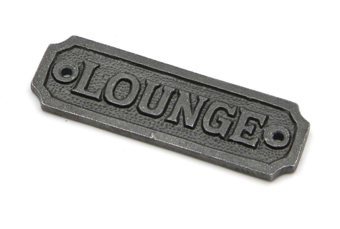 Oakcrafts Cast Iron Lounge Door Sign - 108mm x 35mm