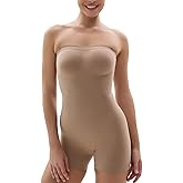 SHAPERX Strapless Shortie Bodysuit for Women Tummy Control Shapewear Seamless Body Shaper with Removable Straps