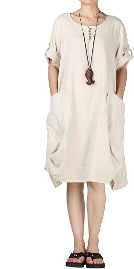 Cotton Linen Dresses Plus Size 