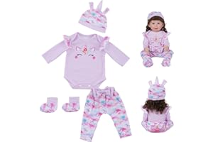 BABESIDE 3PCS Reborn Baby Doll Clothes for 17-22 Inch Dolls, Doll Outfit Accessories with Animal Pattern fit Newborn Baby Dol