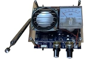 DIY FM/AM Radio Kit with 3.7-5V Power Supply, Onboard/External Medium Wave Antenna Switch, USB Port, Portable ABS Module for 