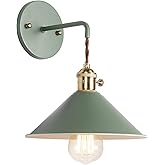 iYoee Wall Sconce Lamps Lighting Fixture with on Off Switch,Green Macaron Wall lamp E26 Edison Copper lamp Holder with Froste