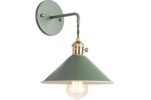 iYoee Wall Sconce Lamps Lighting Fixture with on Off Switch,Green Macaron Wall lamp E26 Edison Copper lamp Holder with Frosted Paint Body Bedside lamp Bathroom Vanity Lights