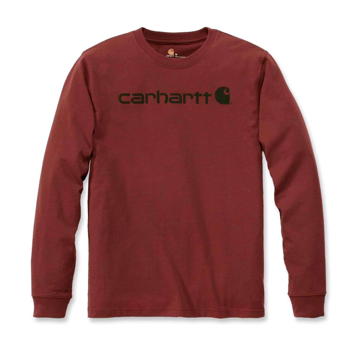 Carhartt .104107.R07.S005 Long-Sleeve Workwear Signature Graphic Core Logo Men T-Shirt, Dark Barn Red Heather, M Size