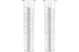 QMET 7" Capacity Rain Gauge Glass Replacement Tube for Yard Garden Outdoor Home (2 PC)