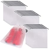 Set of 24 Portable Translucent Shoe Bags for Travel Large Clear Shoes Pouch Storage Organizer with Drawstring for Men and Women
